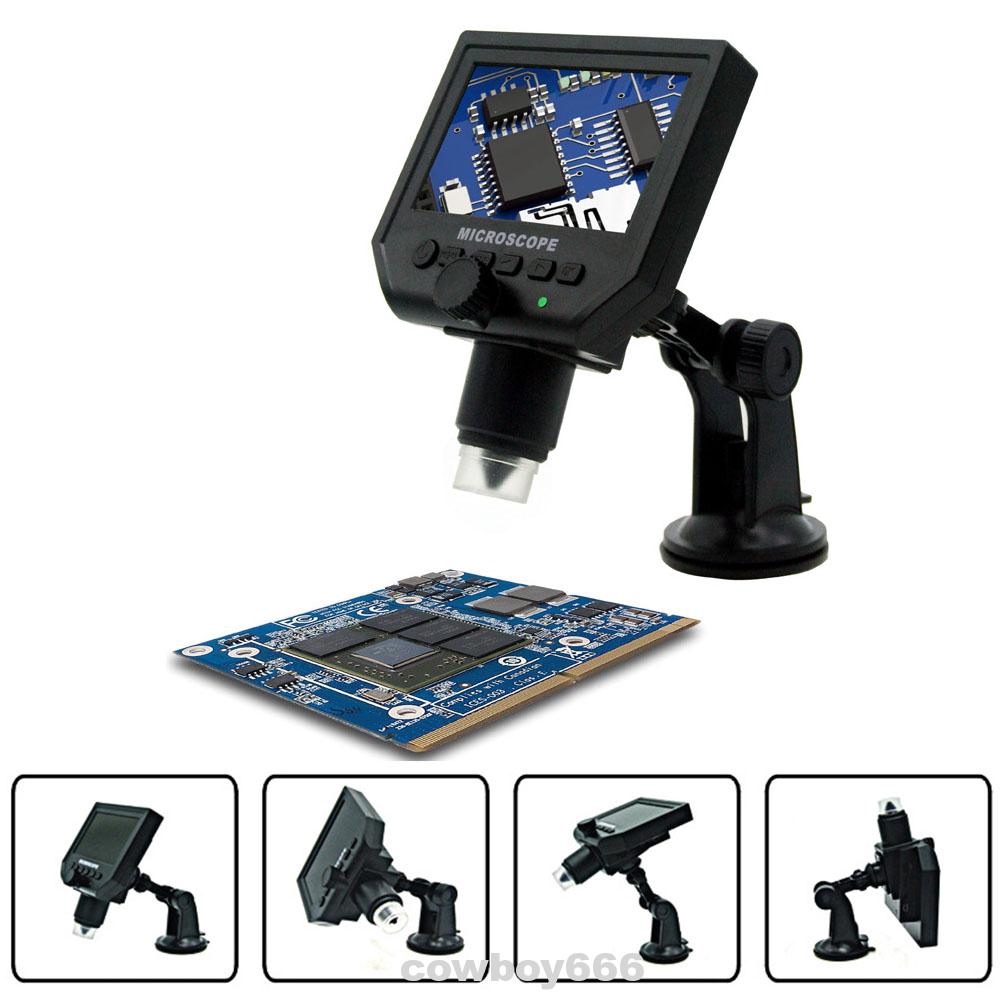 Microscope Digital 1-600X Adjustable Continuous Durable Magnifier Portable Stand