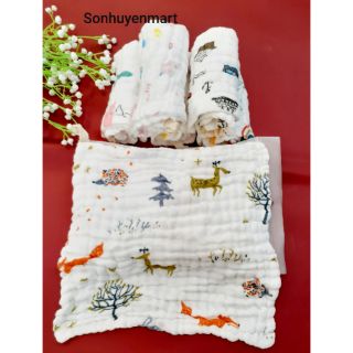 Khăn xô 6 lớp sợi tre siêu mềm mịn cho bé