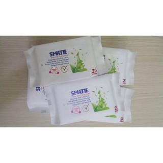 Gói khăn giấy ướt kháng khuẩn SMATIE (1 gói 20 miếng)