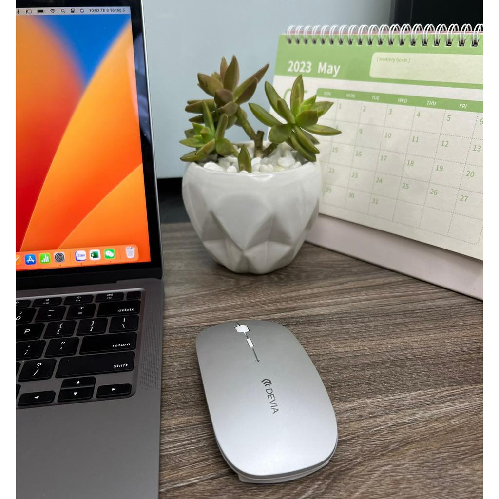 Chuột không dây bluetooth Devia Lingo Series 2.4G siêu mỏng, click không gây tiếng ồn, pin sạc chính hãng – BH 1 năm