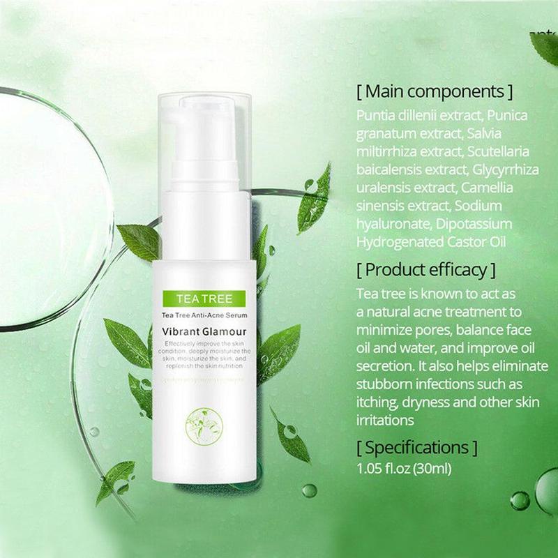 Vibrant tea tree serum Serum ngăn ngừa mụn trứng cá VG , Chứa dầu cây chè ,loại bỏ sẹo rỗ ,Thu nhỏ lỗ chân lông , serum 