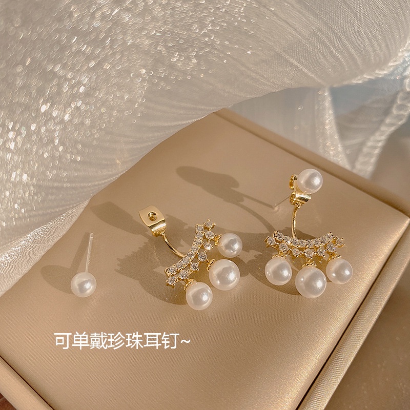 Khuyên Tai Ngọc Trai Treo Sau Phong Cách Thời Trang Mùa Hè Hàng Mới 2022 Dành Cho Bạn Nữ