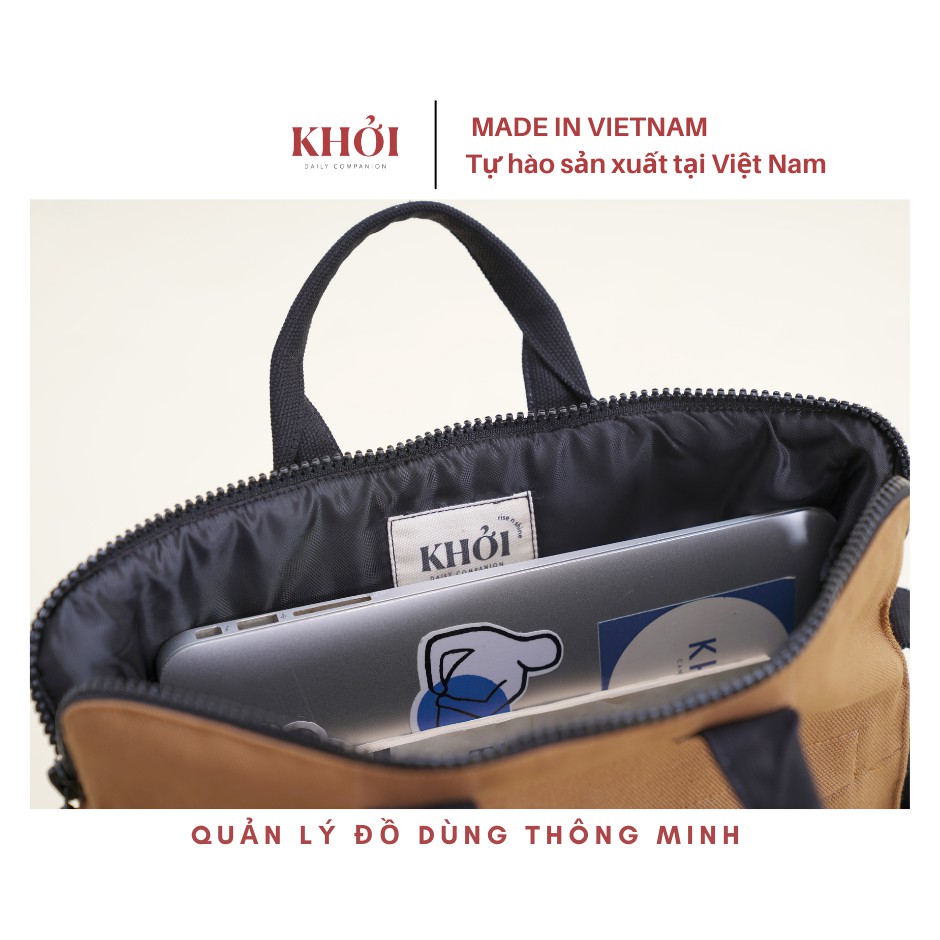 Túi Chống Sốc Laptop 13inch, 14inch KHỞI CANVAS, Túi Đeo Chéo Dáng Dọc, Thiết Kế Thanh Lịch, Có Nhiều Màu 2023