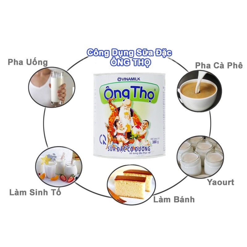 Sữa đặc có đường Ông Thọ cao cấp chữ xanh 380g ( date T5/2024)