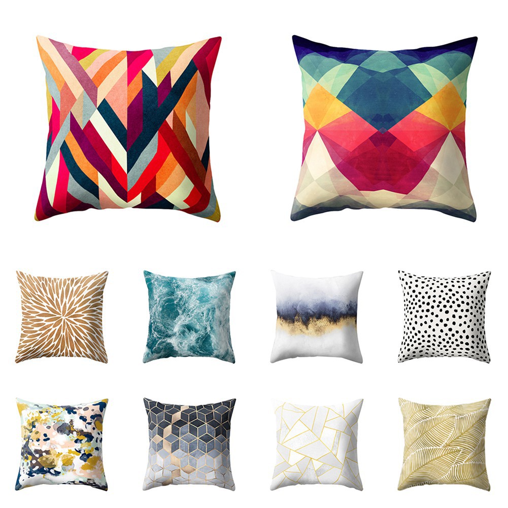 Áo gối hình vuông thiết kế họa tiết độc đáo dùng trang trí