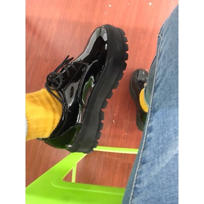Giày bánh mỳ da bóng ulzzang nữ đế cao 5cm | BigBuy360 - bigbuy360.vn