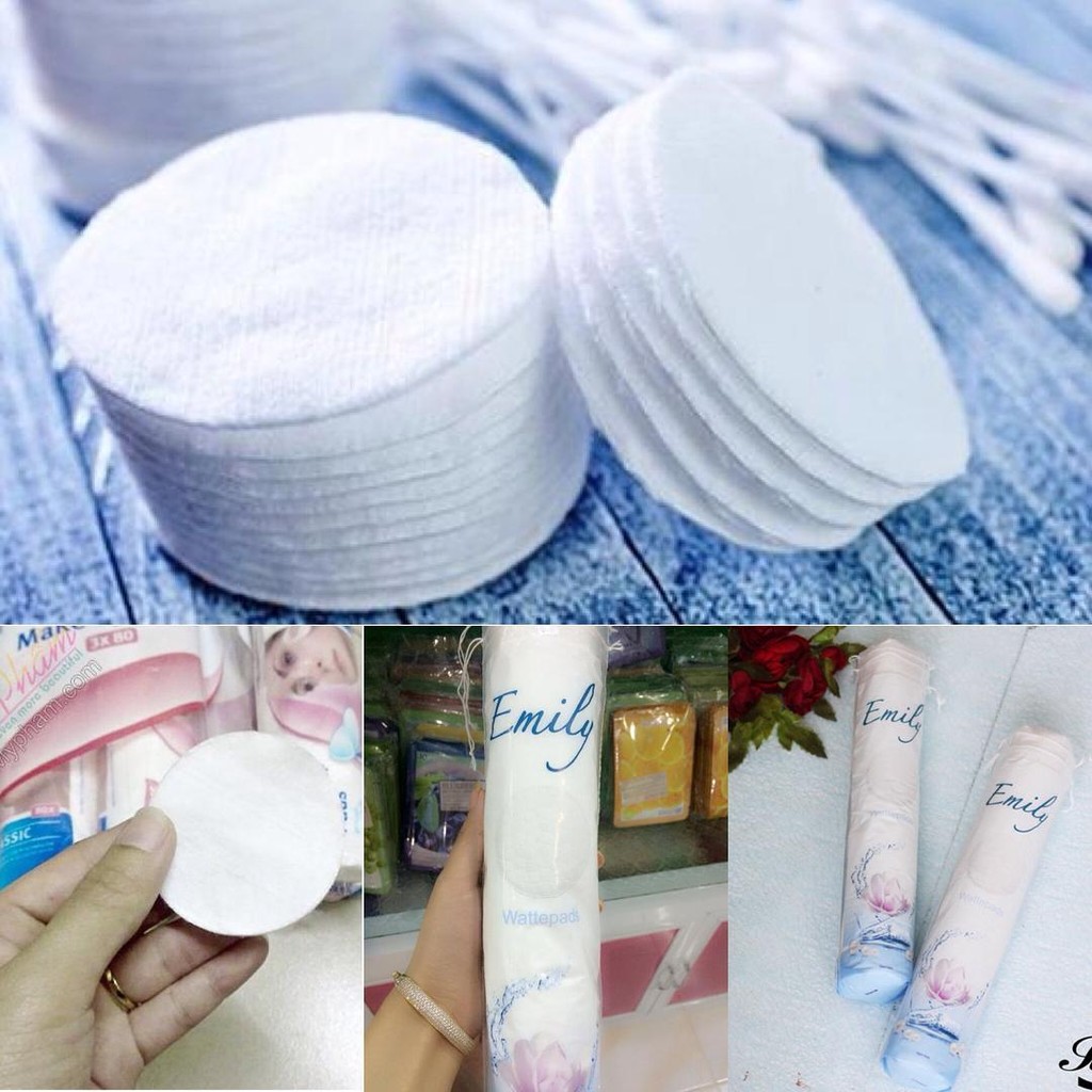 Bông Tẩy Trang Emily 120 Miếng Cotton thiên nhiên, mềm mại, mịn màng