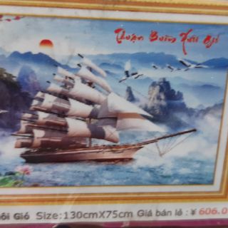 Tranh đính đá Thuận buồm xuôi gió KT 130*75cm tranh đẹp