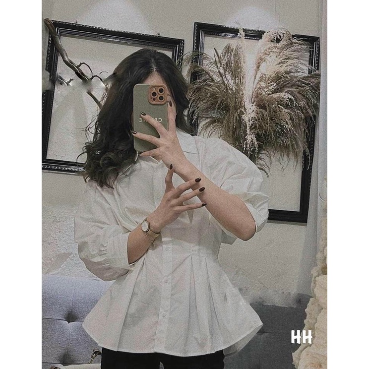 Áo Sơ Mi Tay Bồng Chiết Eo Siêu Xinh_Xưởng May Quang Anh