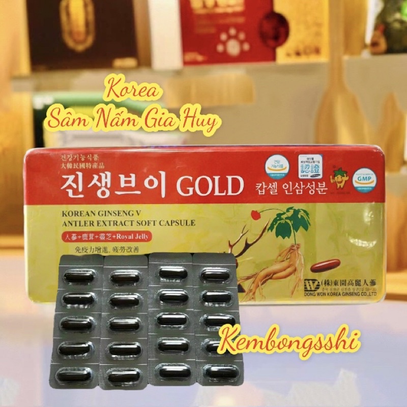 Viên Đạm Tổng Hợp Hồng Sâm Nhung Hươu Linh Chi Gold 120 viên