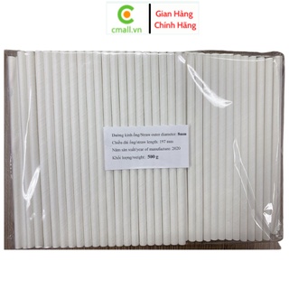 Sỉ thùng 16kg ống hút giấy size 6mm màu trắng dùng cho cafe nước ngọt
