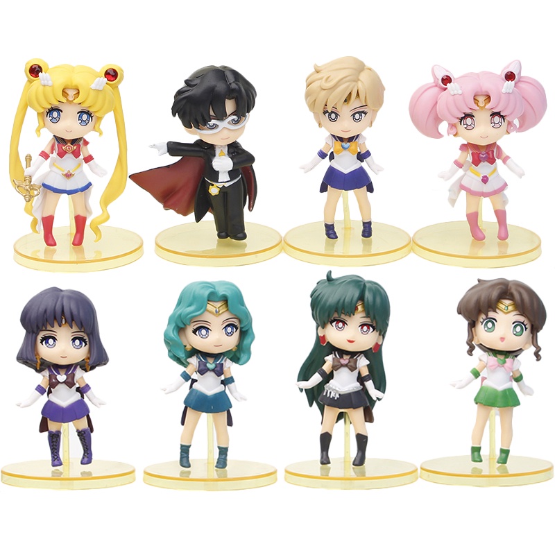 Set 8 Mô Sailor Moon Hình Mô Phỏng Nhân Vật Thủy Thủ Mặt Trăng