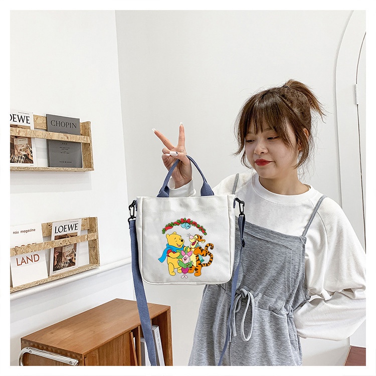 Túi Xách canvas In Hình Gấu pooh Đáng Yêu