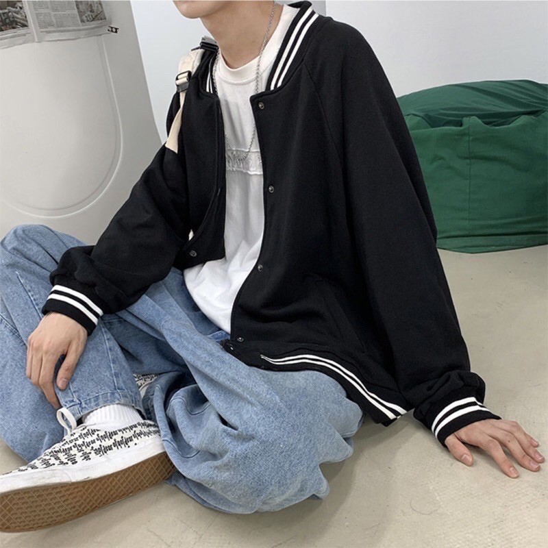 Áo Bomber Basic Đen Trơn Unisex | BigBuy360 - bigbuy360.vn