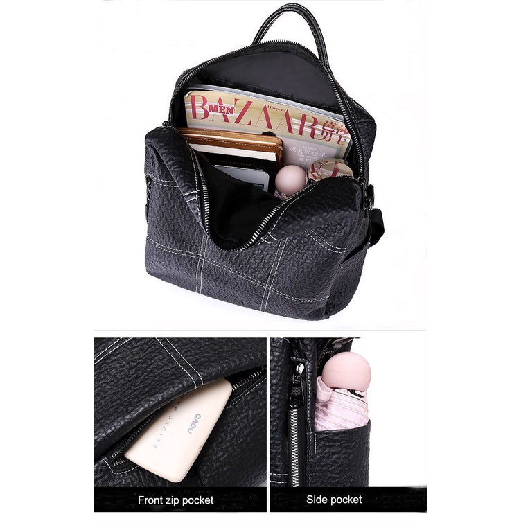 Balo Da PU Cỡ Lớn Phong Cách Hàn Quốc Cho Nữ Sinh