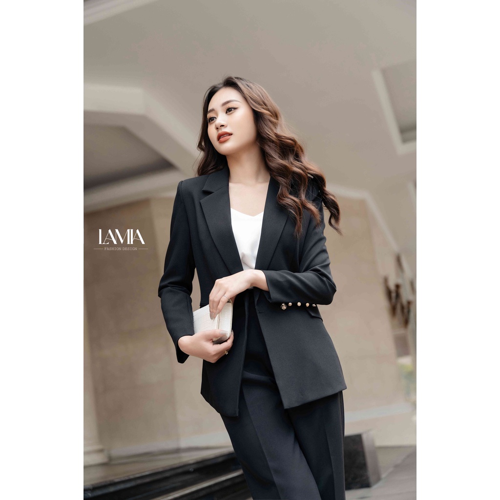SET VEST NỮ TAY DÀI PHỐI QUẦN ĐEN LAMIA DESIGN LE118 | BigBuy360 - bigbuy360.vn