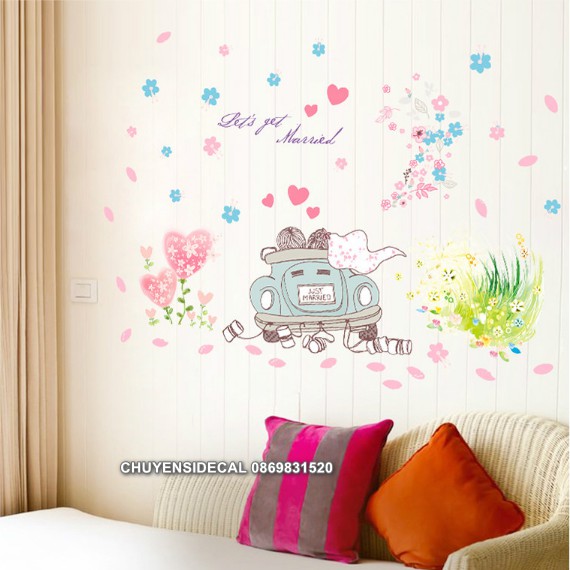 Decal dán tường - Xe Hơi Hoạt Hình xám