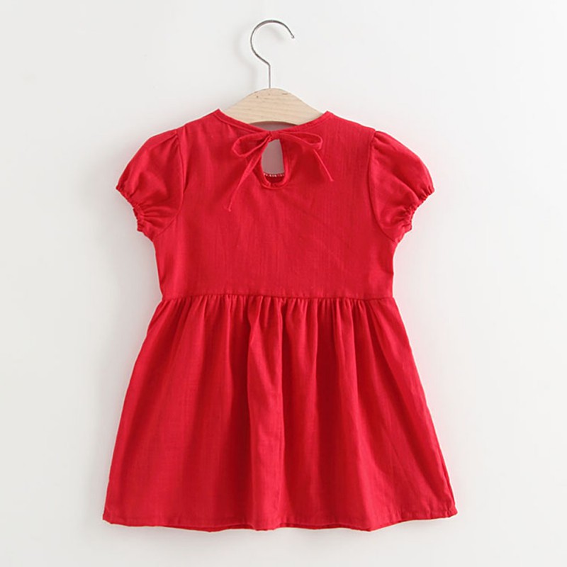 Đầm Bé Gái Tay Phồng Phối Ren