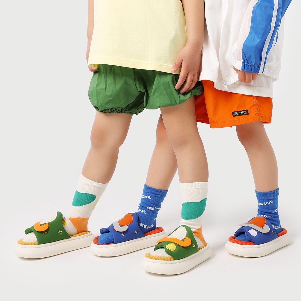 Dép quai ngang Cheerful Mario đế mềm phong cách Hàn Quốc thời trang đi biển mùa hè cho bé trai/ bé gái