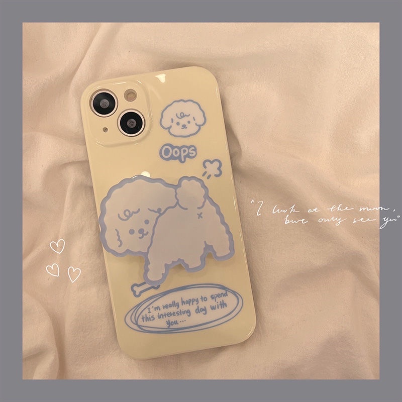 Ốp Iphone Chó bông + giá đỡ 13 Pro Max/13/13 Pro/12 Pro Max/12/212 Pro/11 Pro Max/11/Xs Max/X/Xs/8 Plus/7 Plus
