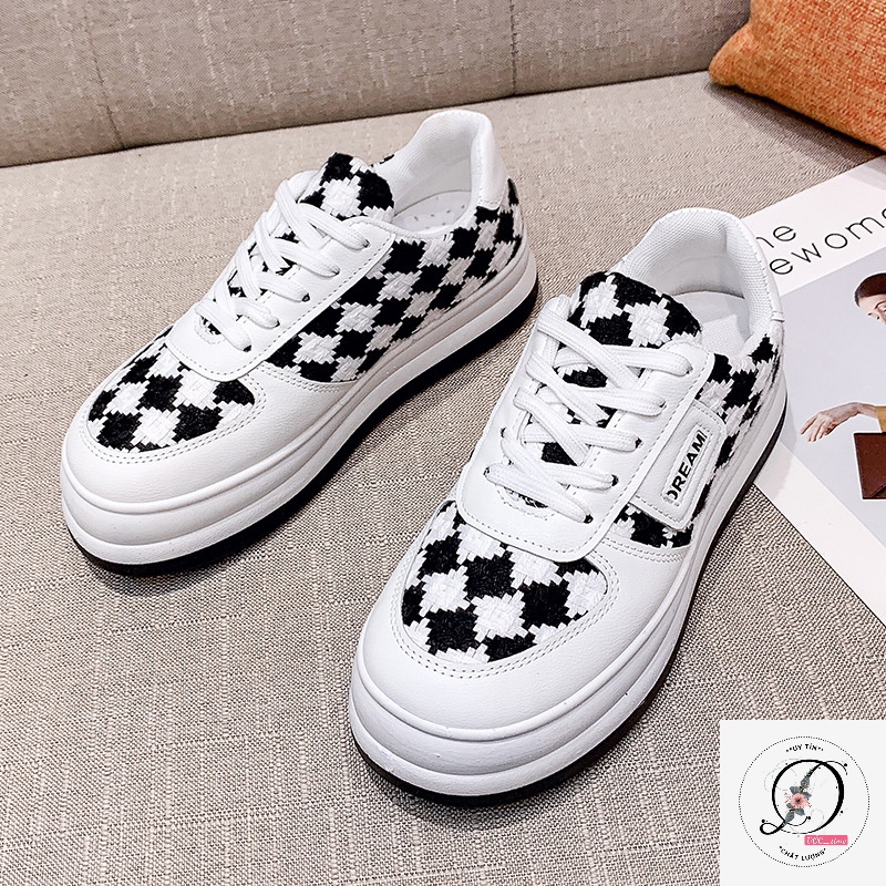 Giày thể thao nữ Ulzzang 💥ẢNH THẬT 💥 giày sneaker thiết kế họa tiết CARO hot 2022