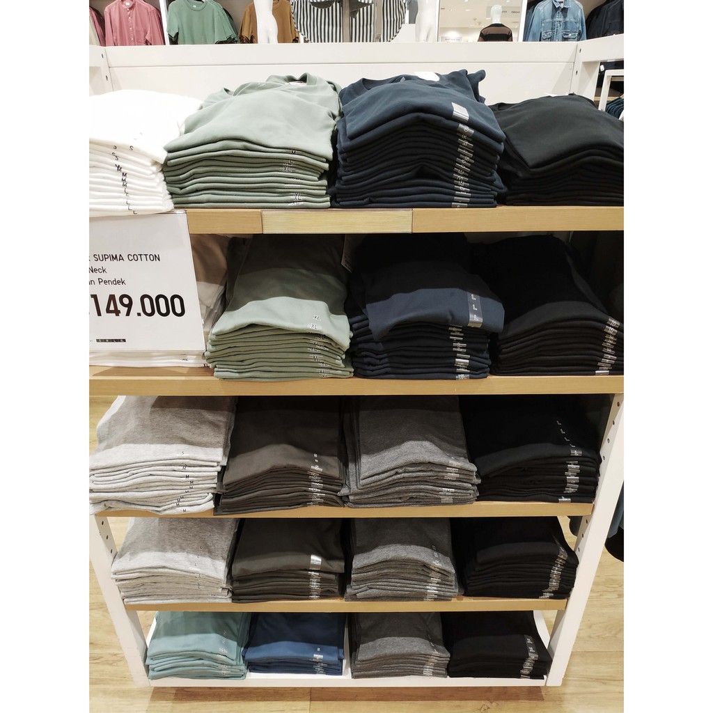 Áo Thun Cotton Trắng Trơn In Chữ Uniqlo Supima