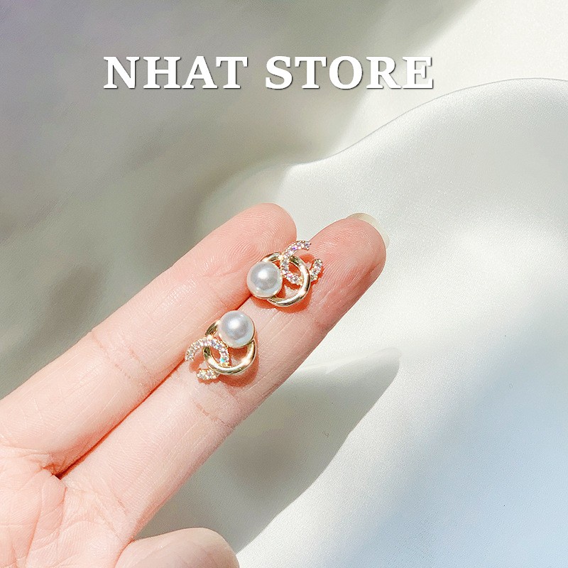 Khuyên tai nữ chuôi 925, bông tai Nhat Store