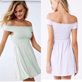 🌸🌼 Đầm trễ vai hoa nhí F21 smoked flare dress