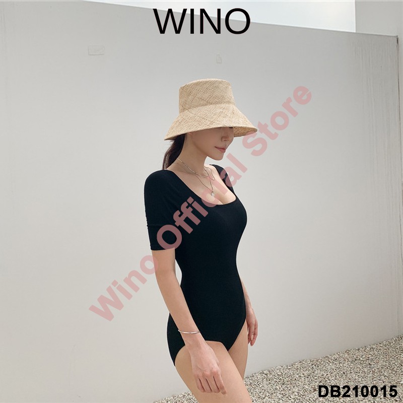 Bikini 1 mảnh giấu bụng vải thun co giãn 4 chiều, Đồ bơi nữ đi biển hở lưng cao cấp Wino Official Store