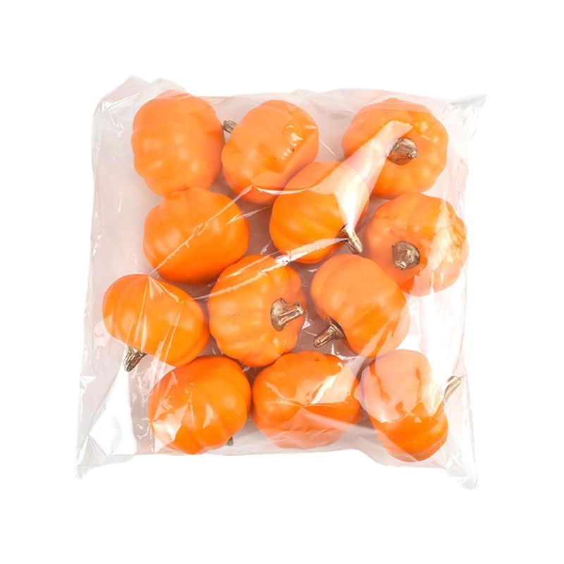 Bộ 12 Quả Bí Ngô Mini Nhân Tạo Dùng Trang Trí Halloween