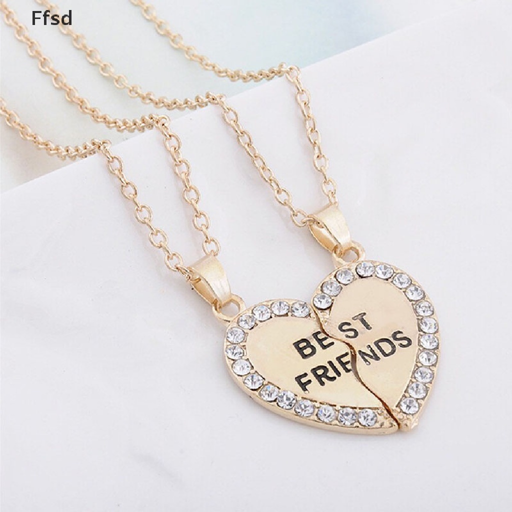 {Ffsd} Vòng cổ Mặt Ghép Hình Trái Tim Ghép Nối Phối Chữ Best Friend Thời Trang Cho Nữ