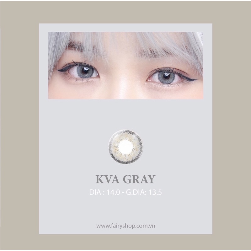 Kính Áp Tròng NOBLUK GRAY KVA 14.0mm - Kính Áp Tròng FAIRY SHOP CONTACT LENS độ 0 đến 6