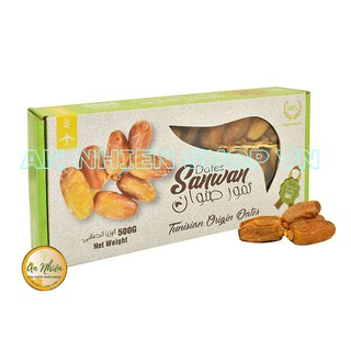 Chà Là Khô nguyên cành Tunisia Smile Nuts Hộp 500g | Dòng chà là Deglet Nour mềm, dẻo, thoảng vị mật ong