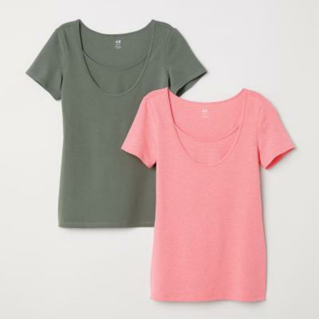Set 2 áo ngắn tay cotton cho con bú của H&M - Nhật