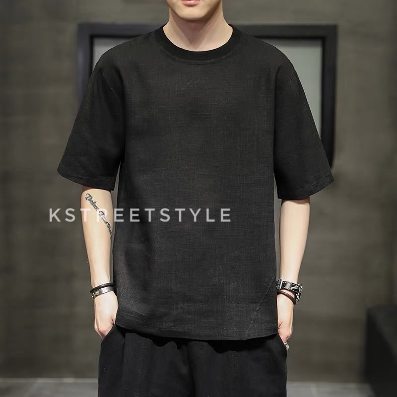 Áo nam đũi basic dễ phối đồ , chất cực mát AD03 kstreet style