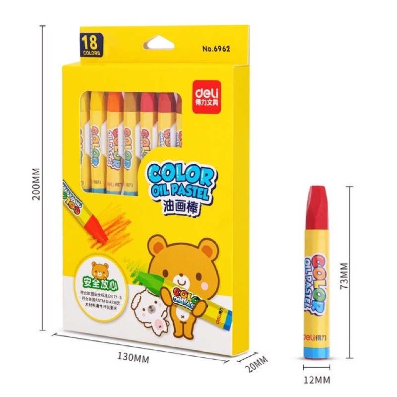 Bút sáp dầu hữu cơ Deli 12/18/24 màu Color Oil Pastel