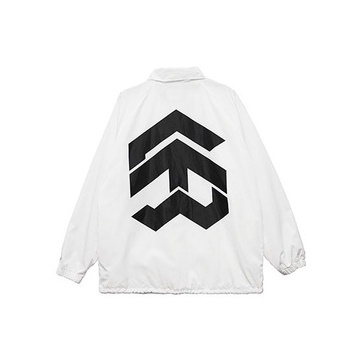 5THEWAY /solid/ BIG LOGO COACH JACKET in WHITE aka Áo Khoác gió màu trắng