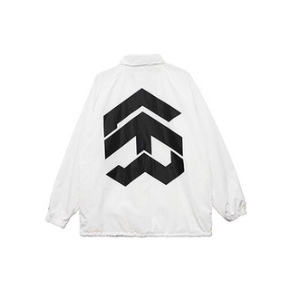 Áo khoác dù nút bấm màu trắng 5THEWAY /solid/ BIG LOGO COACH JACKET in WHITE