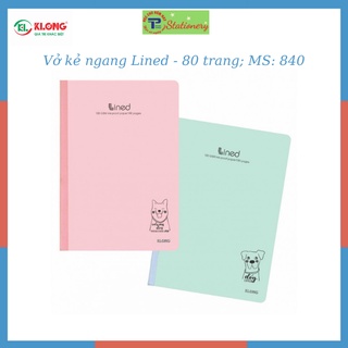 Vở Klong B5 80 trang,120 trang,200 trang kẻ ngang may dán gáy bìa màu Pastel,sổ Klong MS840,841,842