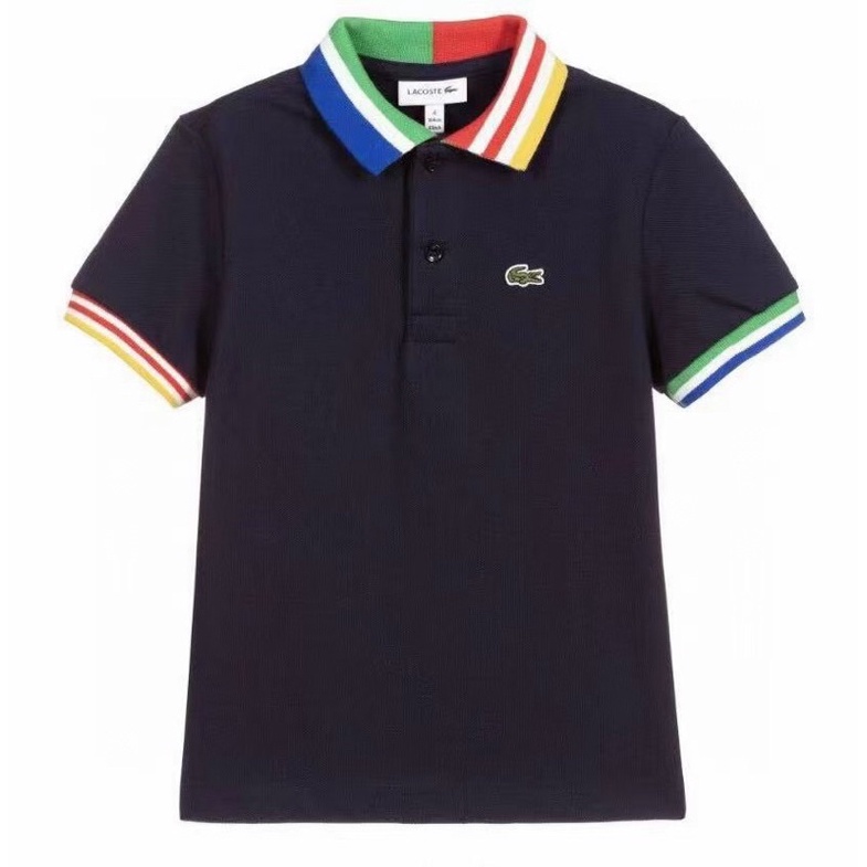 Áo polo Lacoste cộc tay trơn basic bé trai 18-38kg (có ảnh thật)