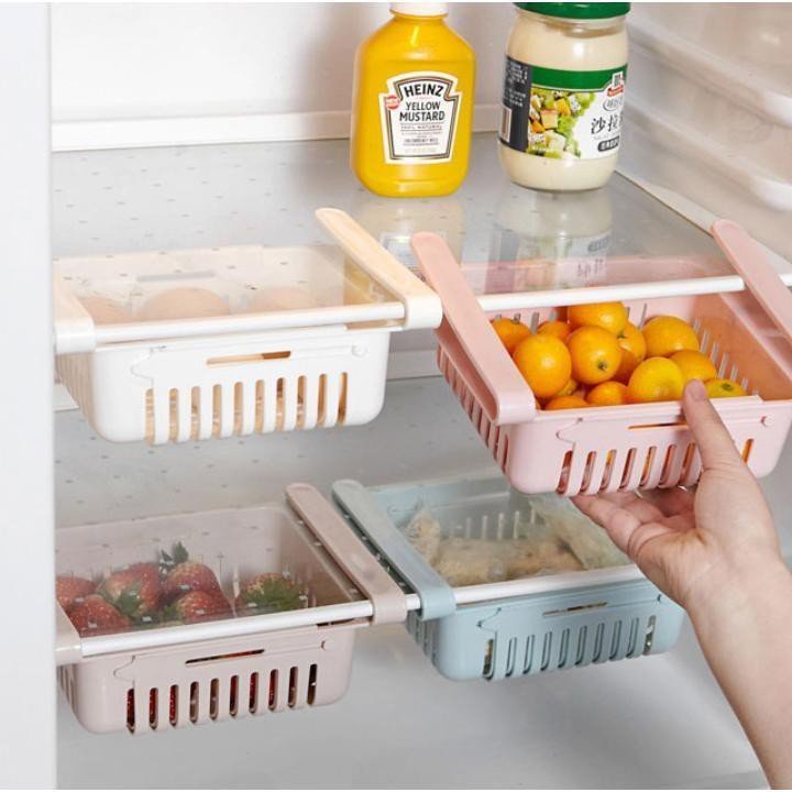 Khay rổ kẹp tủ lạnh đựng đồ đa năng, chỉnh được kích thước - Đồ dùng, dụng cụ nhà bếp, kệ hũ gia vị