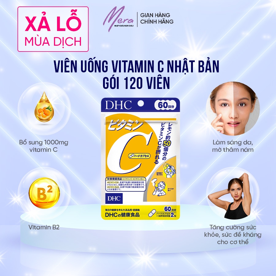 Viên uống bổ sung vitamin C nhật bản gói 120 viên
