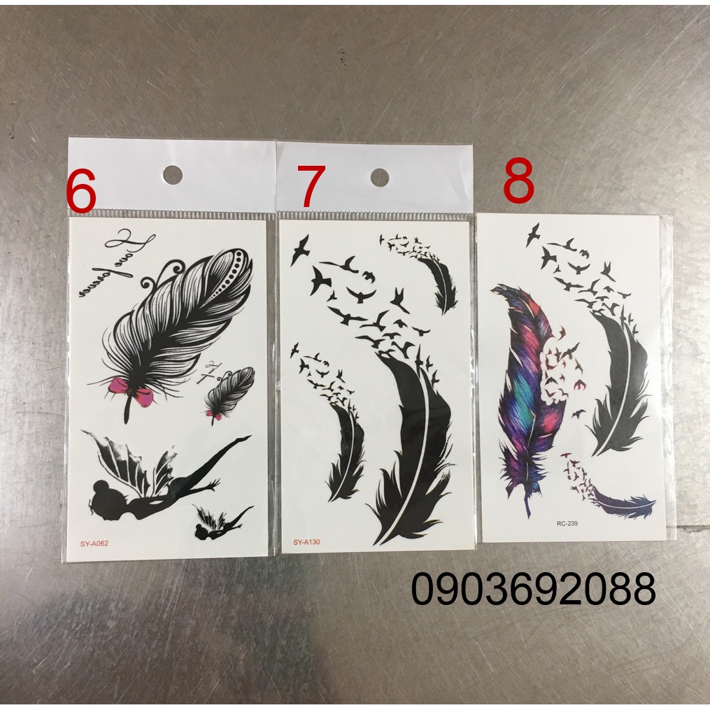 [HCM] Hình xăm dán - tattoo sticker Tinker Bell, hình xăm thiên thần, lông vũ 10.5 x 6cm