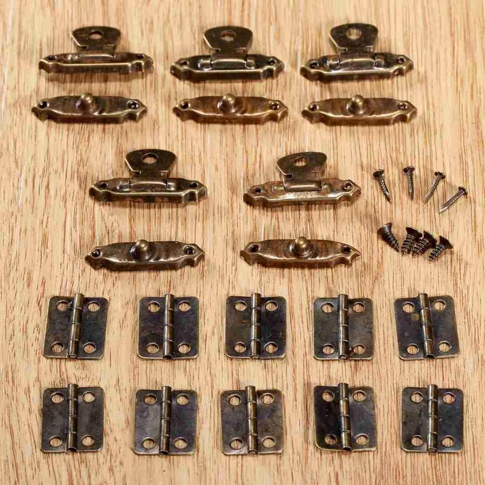 WTTLE 30 Pcs Angle Hinges Antique Cupboard Invisible Jewelry Case Support