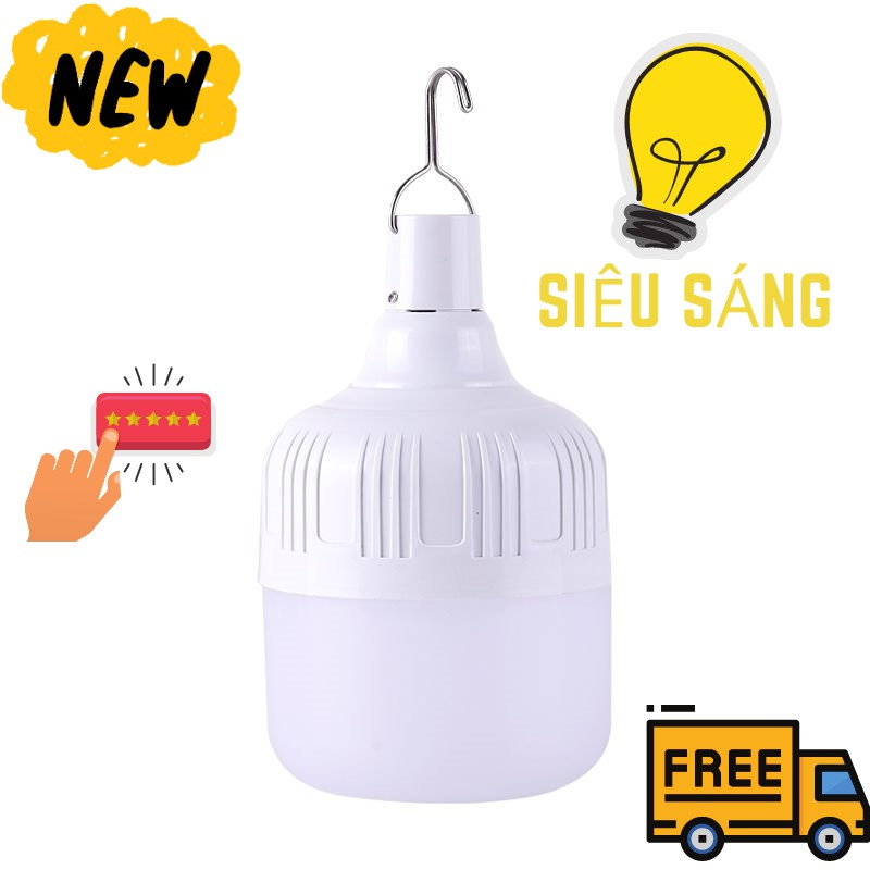 Bóng Đèn Led, Bóng Đèn Sạc Tích Điện Đa Năng BI, Bóng Đèn Gia Dụng Siêu Sáng Có Móc Treo Kèm Theo PAPAA.HOME