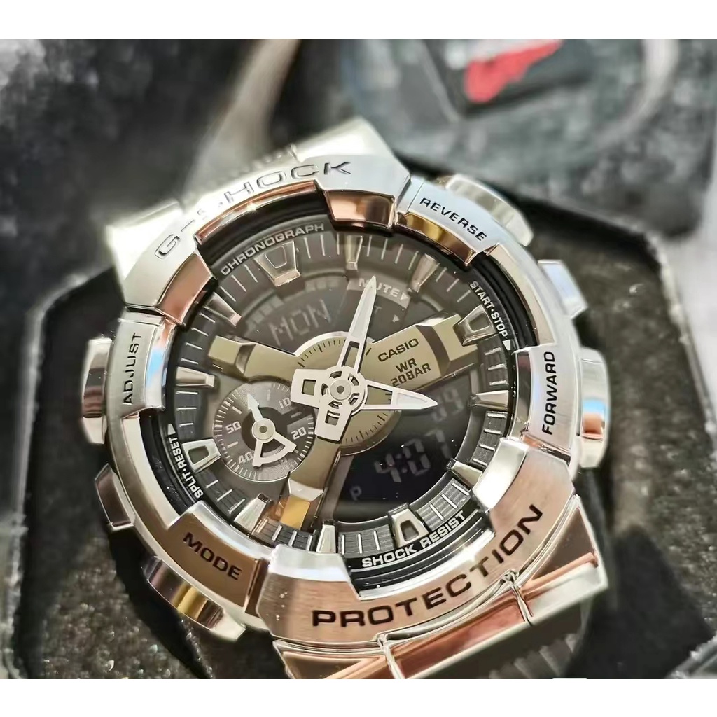 Đồng Hồ Đeo Tay Casio G-Shock GM110 Thiết Kế Dây Kim Loại Trong Suốt Màu Cầu Vồng Cá Tính Cho Nam