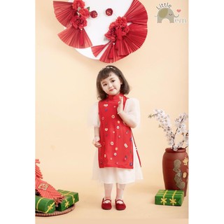 Áo dài cách tân cho bé gái _ Ren hoa nhí