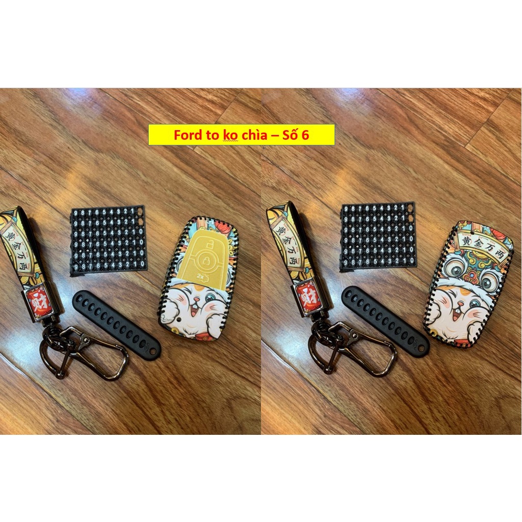 Bao da chìa khoá ô tô Tài lộc dành cho Ford không chìa