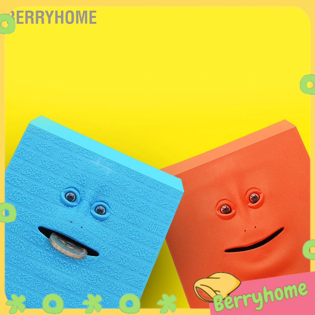 Con heo đất Tiểu thuyết bằng nhựa Điện ăn Tiền mặt gạch Ngân hàng có âm thanh cho trẻ em BerryHome~
