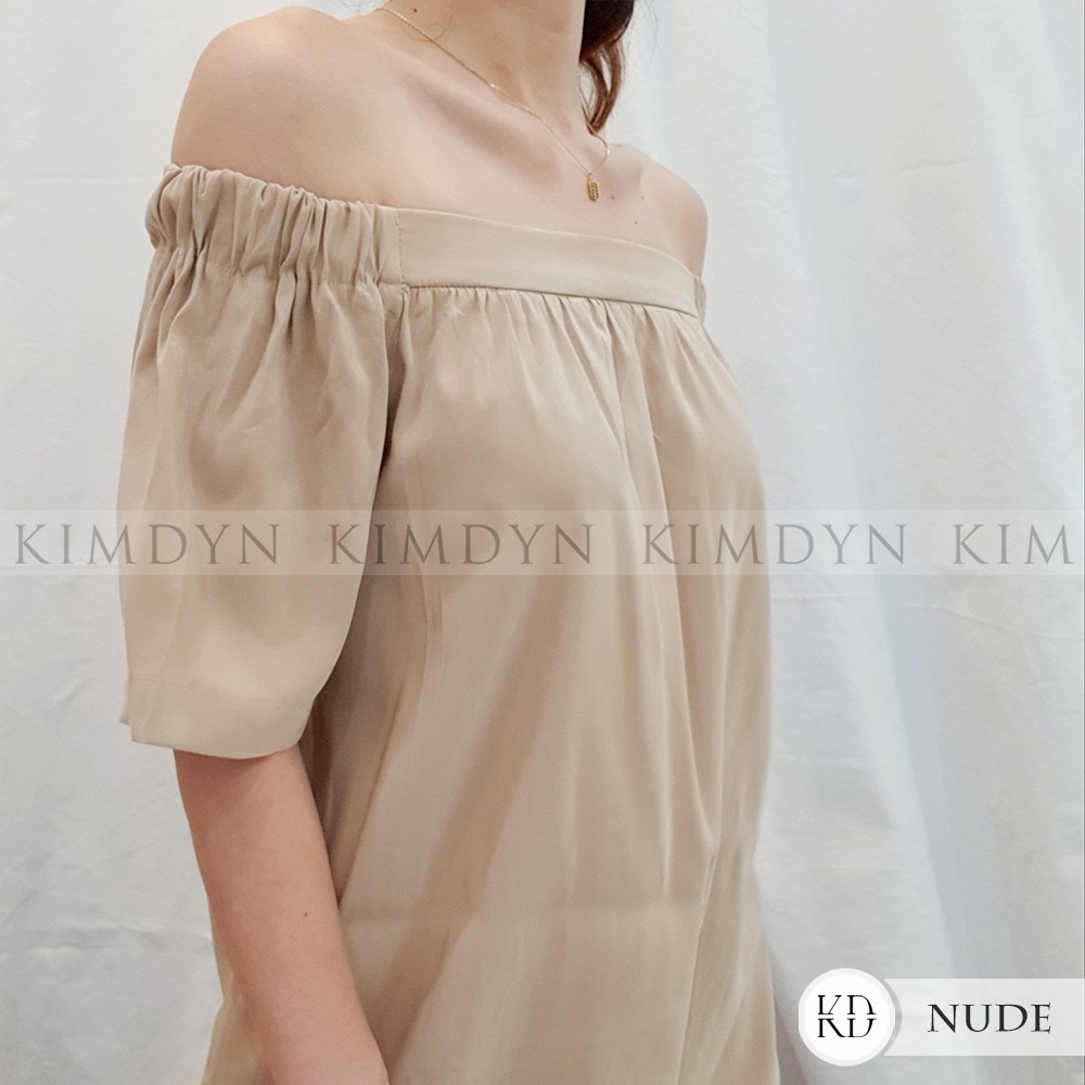 Đầm suông trễ vai nữ tính KIMDYN [KDD02]